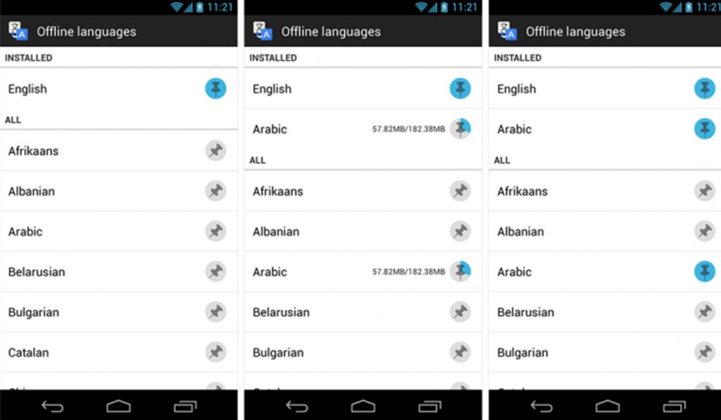 Offline Languages de Google