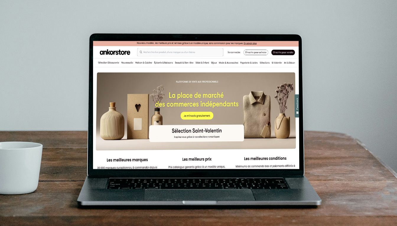 ankorstore est la marketplace b2b qui facilite la connexion entre marques innovantes et boutiques indépendantes, offrant une plateforme simple et efficace pour développer votre réseau professionnel.