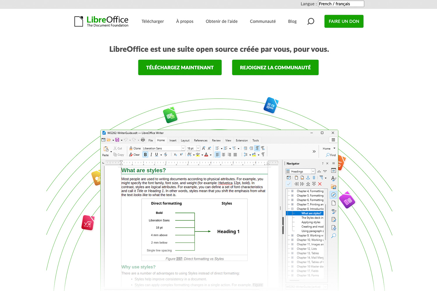 Faire un graphique sur LibreOffice — écran d'ordinateur avec graphique tableur